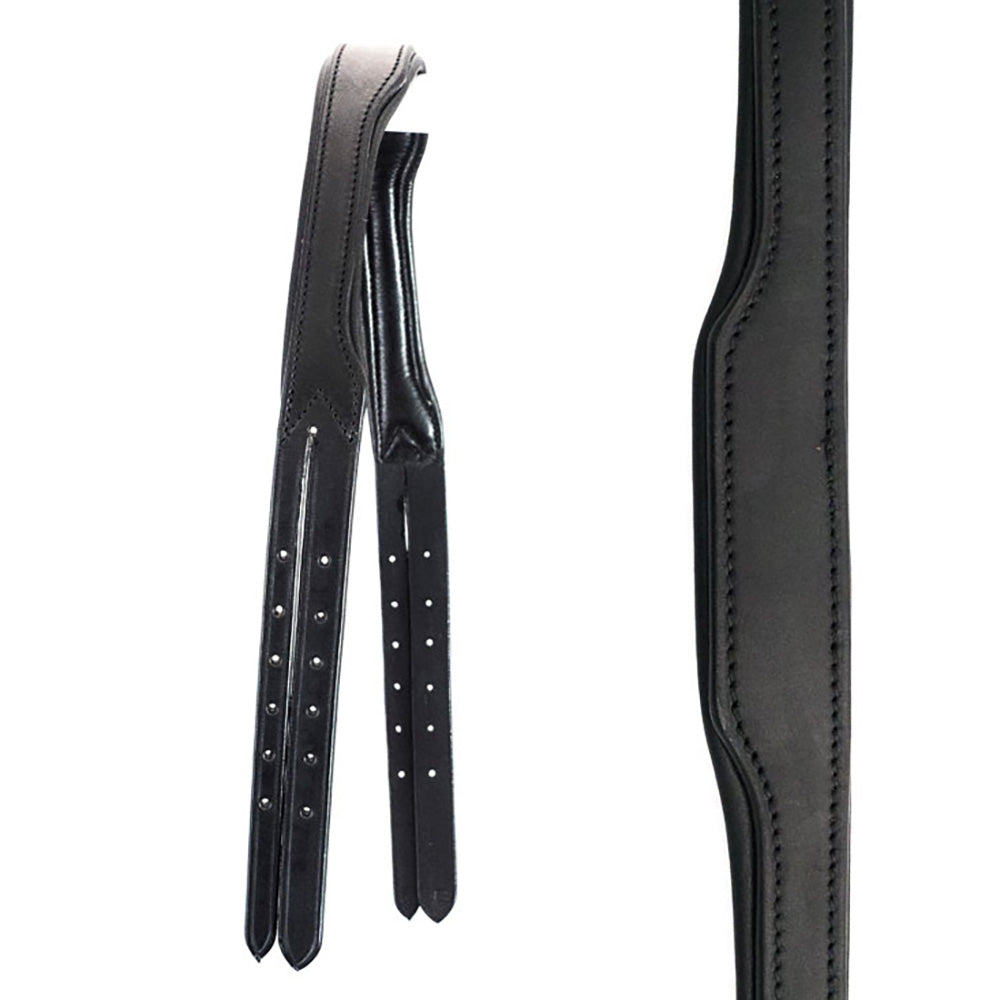 Nosebandless Anatomical Gel Padded with Cut Back Ears 4/8 Crownpiece - Black