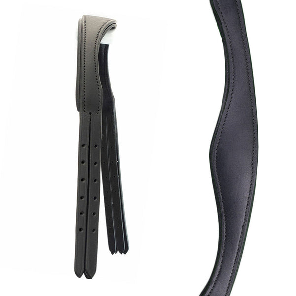 Double Anatomical Extra Wide Gel Padded with Cut Back Ears 4/8 Crownpiece - Black