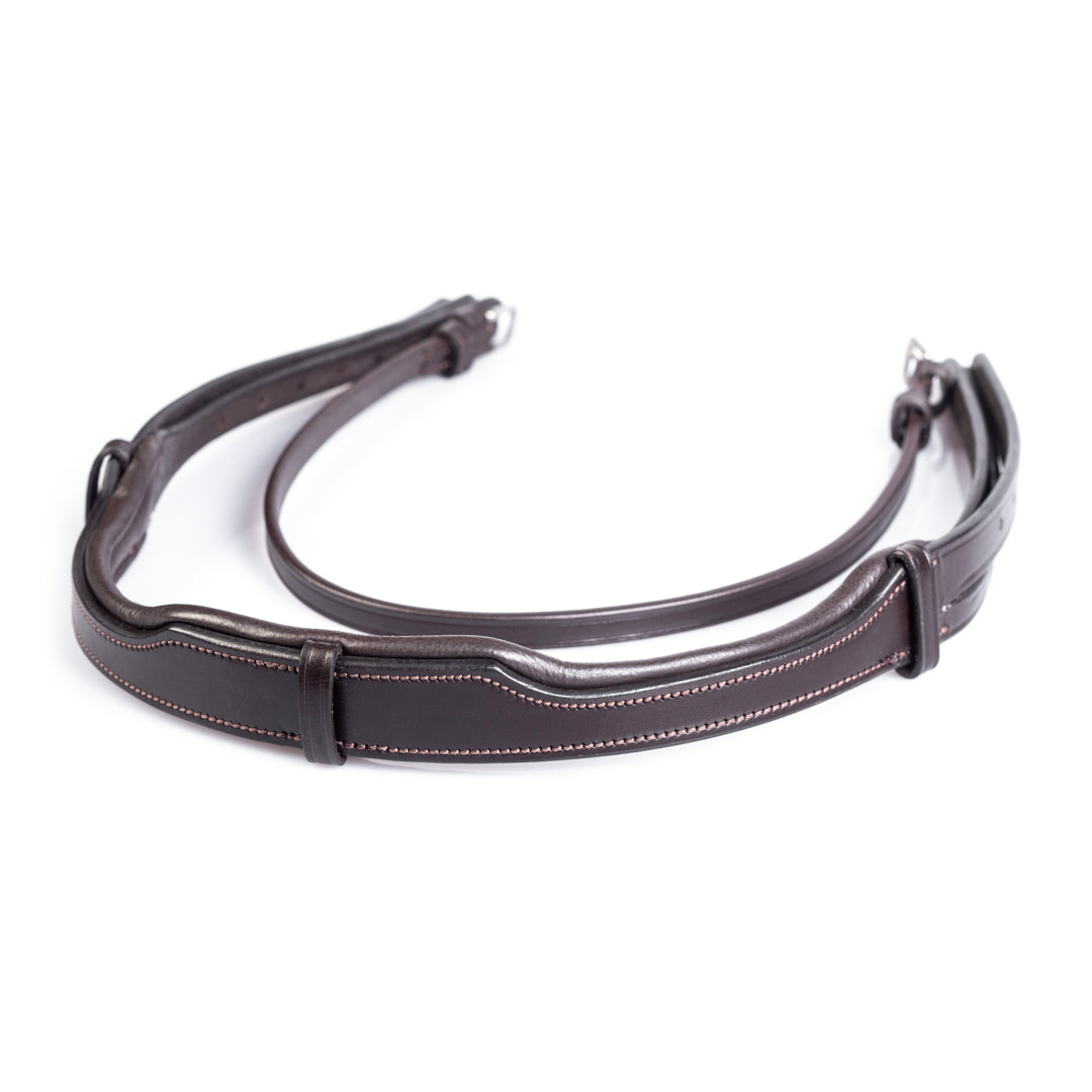 2 in 1 Double Anatomical Gel Padded with Cut Back Ears 5/8 Crownpiece - Havana