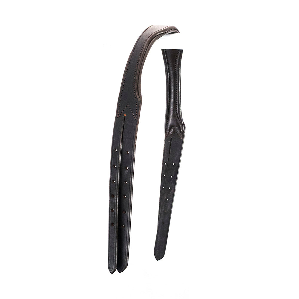 Nosebandless Anatomical Gel Padded with Cut Back Ears 4/8 Crownpiece - Havana