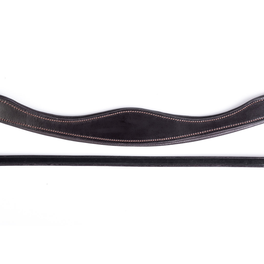 Double Anatomical Extra Wide Gel Padded with Cut Back Ears 4/8 Crownpiece - Havana