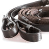 Havana Pelham rubber grip reins with stainless steel buckles