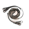 Pimple-grip rubber reins for Pelham bit in havana leather