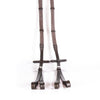 Close stopper havana rubber reins with double bit fittings