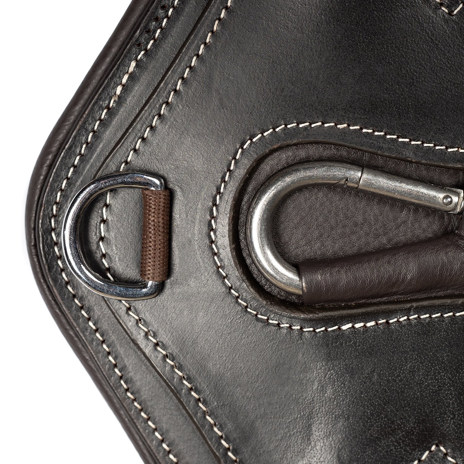 SHORT STUD GIRTH HAVANA - BLUE AND WHITE - Flexible Fit Equestrian LLC