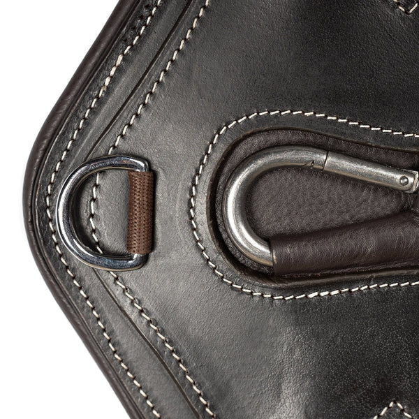 SHORT STUD GIRTH HAVANA - BLUE AND WHITE - Flexible Fit Equestrian LLC