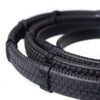 Black rubber grip reins with close-contact stoppers and stainless steel buckles