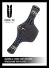 SHORT STUD GIRTH HAVANA - BLUE AND WHITE - Flexible Fit Equestrian LLC