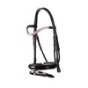 English leather snaffle bridle with gel padding and anatomical noseband