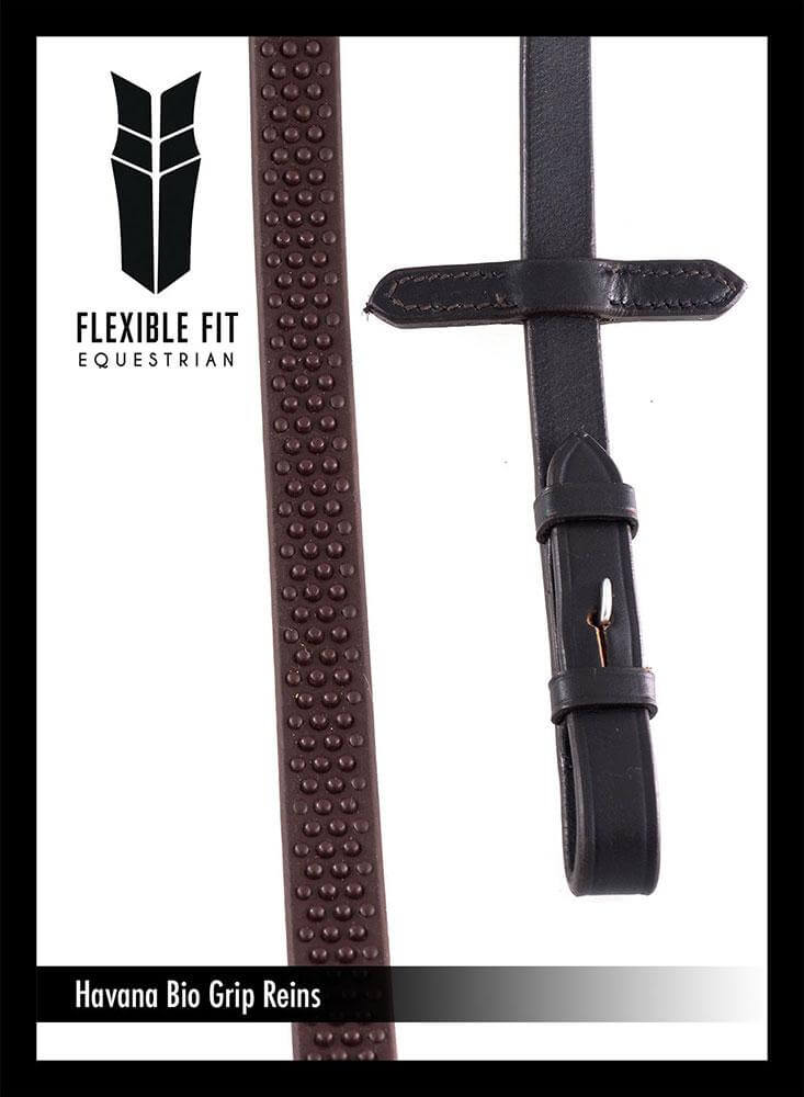 Flexible Fit bio grip Havana reins — lightweight, wipe-clean design