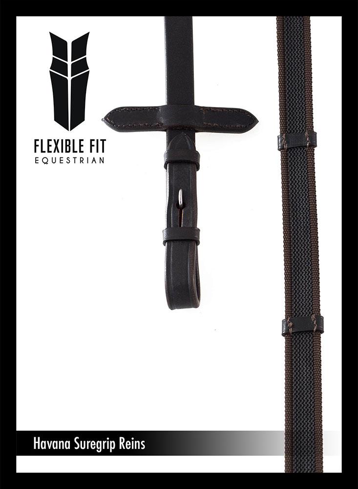 SURE GRIP HAVANA REINS - Flexible Fit Equestrian LLC