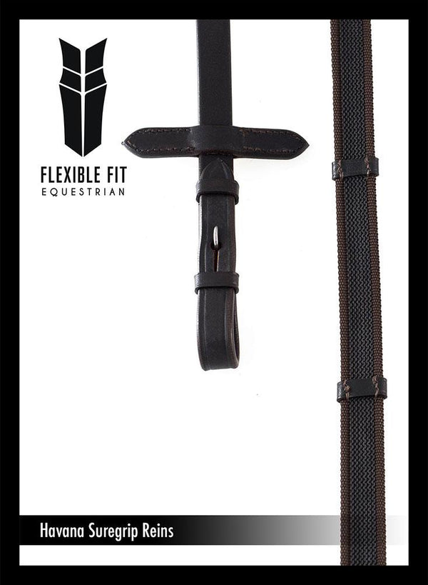 SURE GRIP HAVANA REINS - Flexible Fit Equestrian LLC