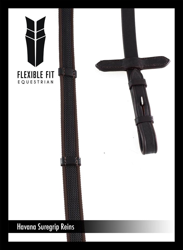 SURE GRIP HAVANA REINS - Flexible Fit Equestrian LLC