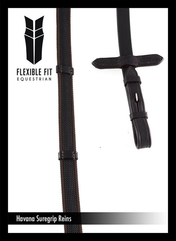 SURE GRIP HAVANA REINS - Flexible Fit Equestrian LLC