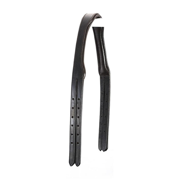 WEYMOUTH GEL PADDED CROWNPIECE WITH CUT BACK EARS 4/8 WIDE CHEEK STRAPS - HAVANA - Flexible Fit Equestrian LLC