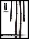 SHOW PADDED LEATHER WITH CONTINENTAL STOPPERS HAVANA REINS - Flexible Fit Equestrian LLC
