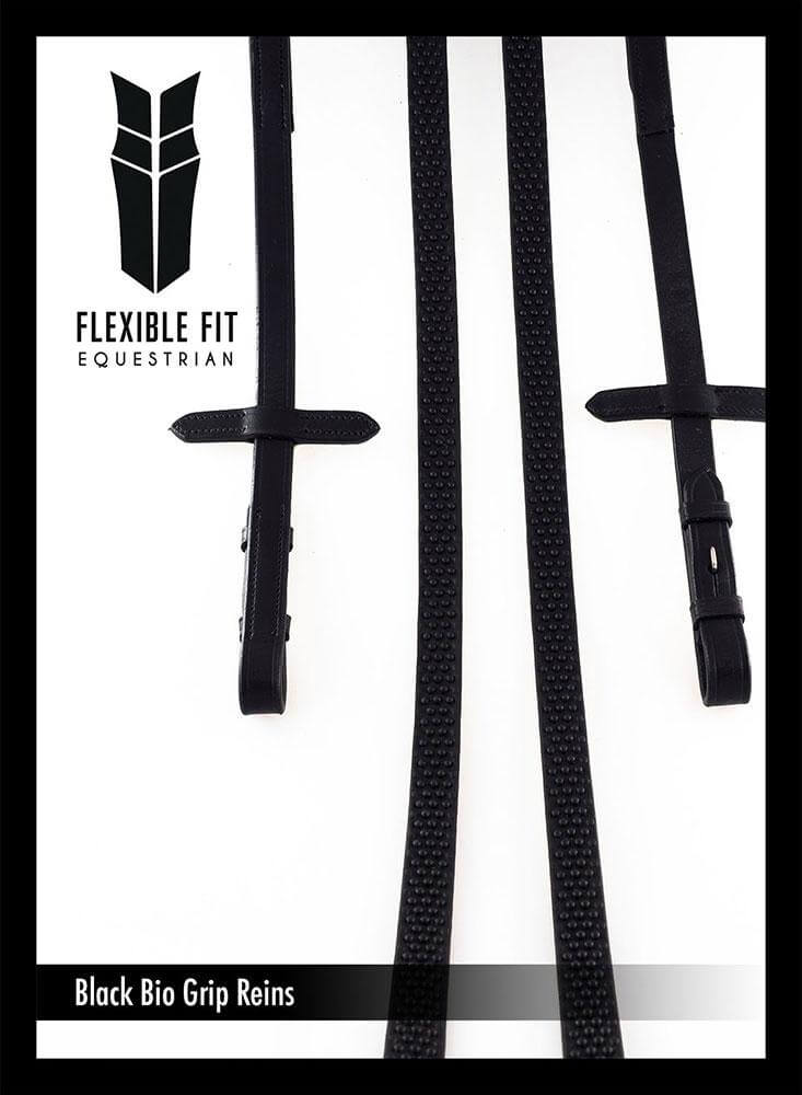 BIO GRIP BLACK REINS - Flexible Fit Equestrian LLC