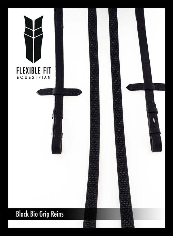 BIO GRIP BLACK REINS - Flexible Fit Equestrian LLC