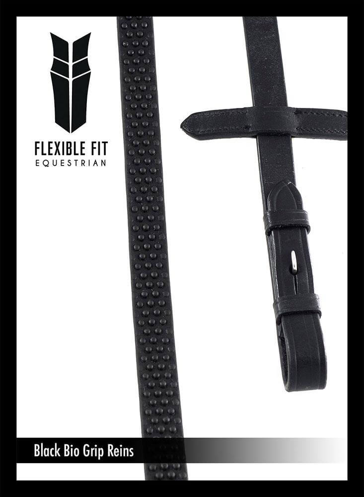 BIO GRIP BLACK REINS - Flexible Fit Equestrian LLC