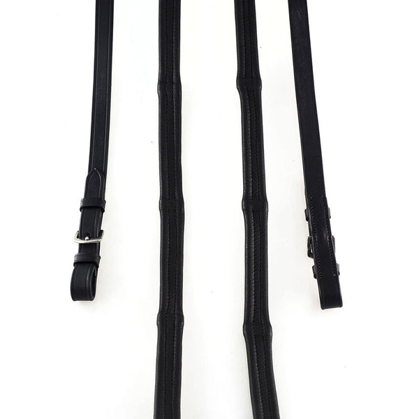 Padded Leather 5/8" Buckle Reins – Black