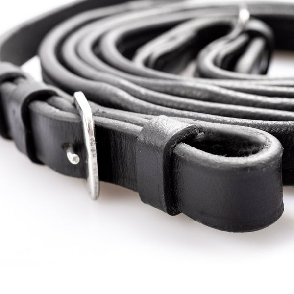 Padded Leather 5/8" Buckle Reins – Black