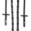 Rubber Grip Black Reins with Close-Contact Stoppers – Durable Non-Slip English Leather