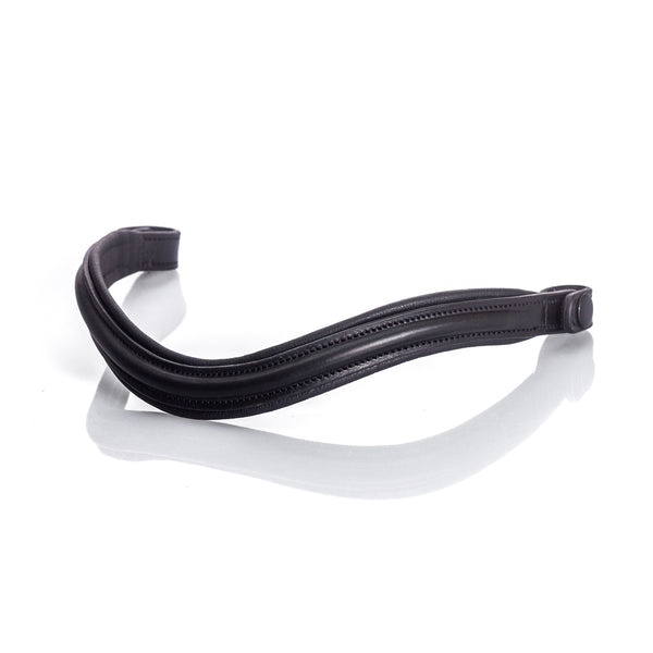 Raised Plain Wave Browband - Black