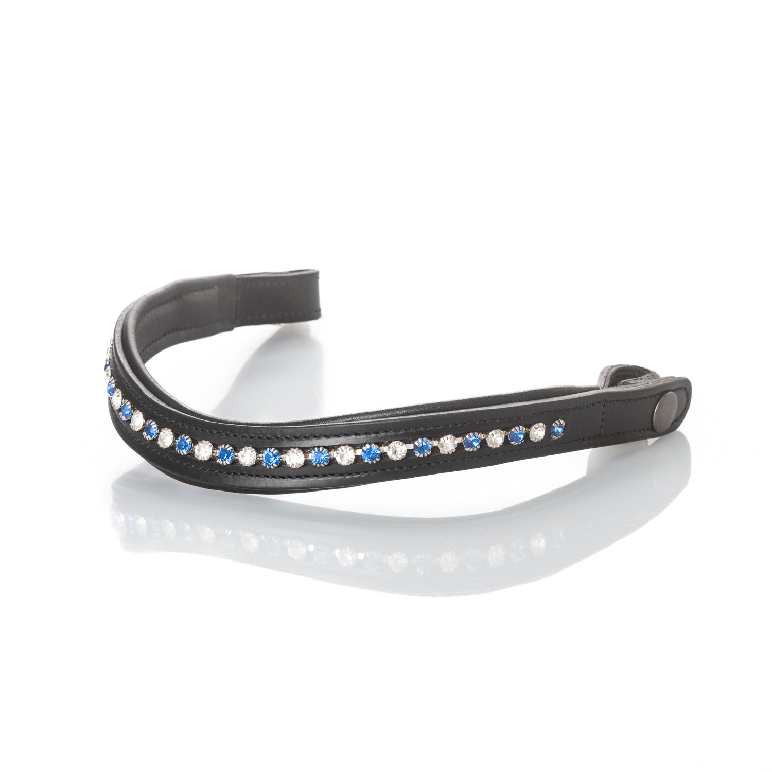 Sapphire & Clear Wave Browband | Snap Browband | Black