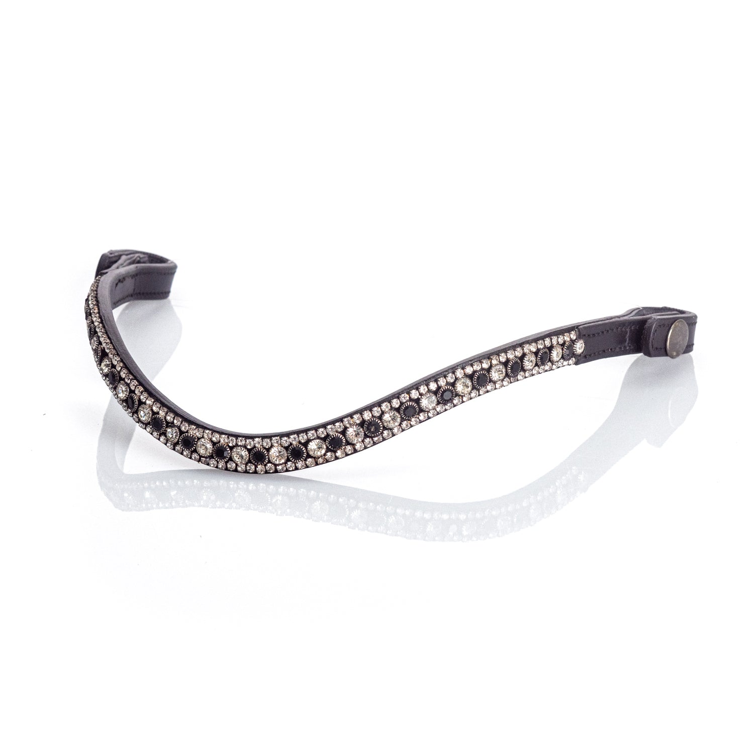 Black and Clear Thin Wave Browband - Black
