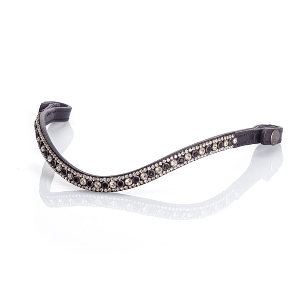 Black and Clear Thin Wave Browband - Black