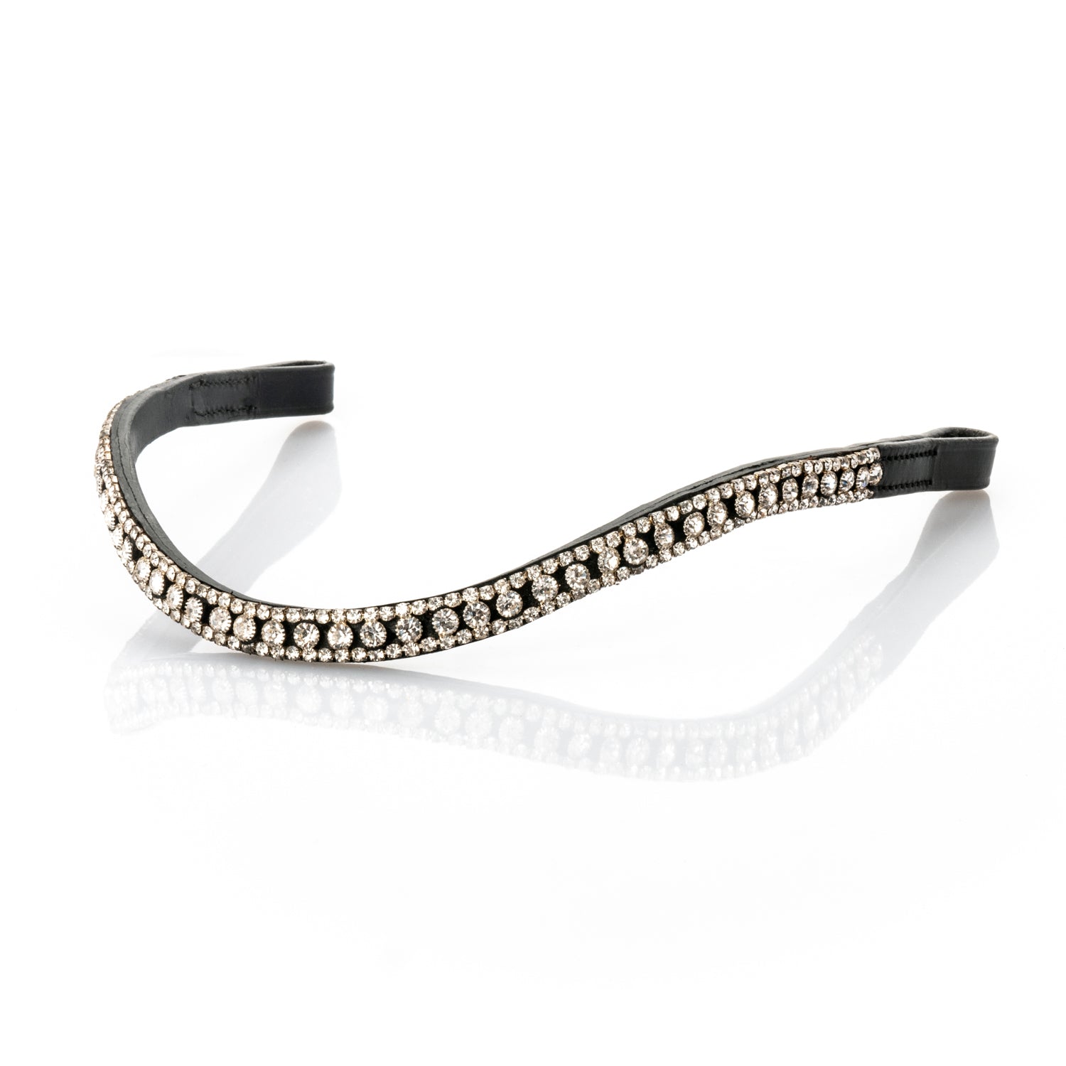 Clear Thin Wave Browband - Black