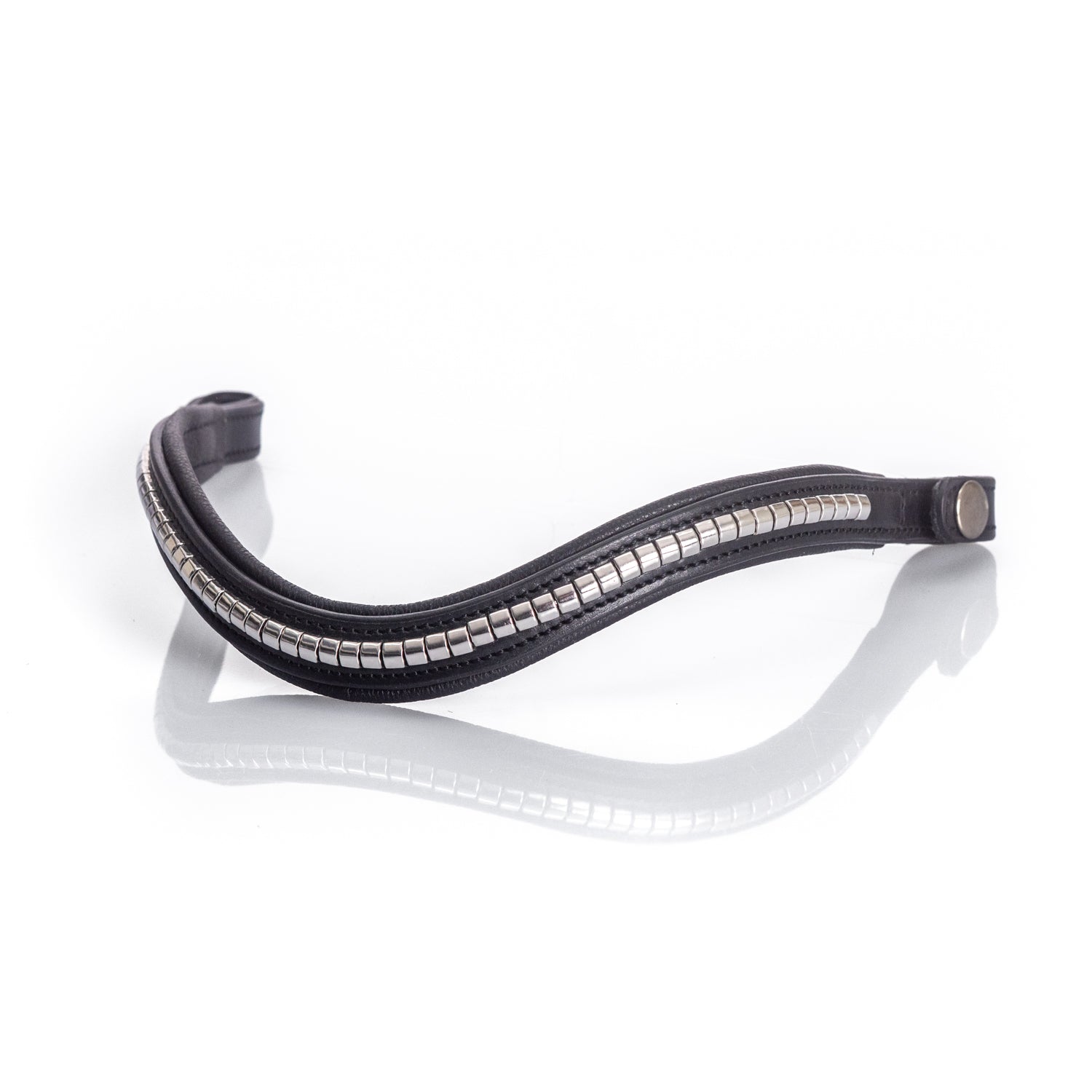 Black Snaffle Bridle 'Silvermere' - with removeable flash noseband