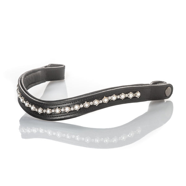 Pearl & Crystal Wave Quick Exchange Snap Browband – Black