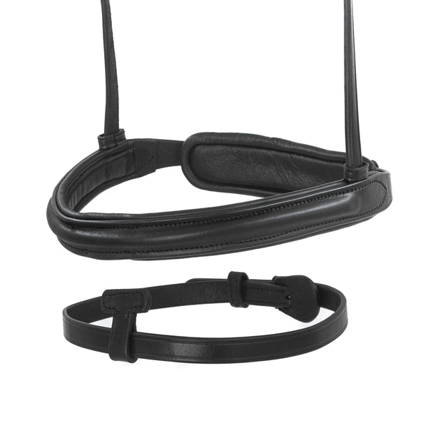 Black Snaffle Bridle 'Monaco' - with removeable flash noseband