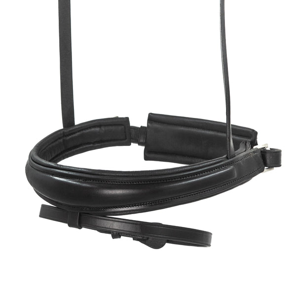 Black English Leather Snaffle Bridle 'Seraphina' - With Removable Flash Noseband