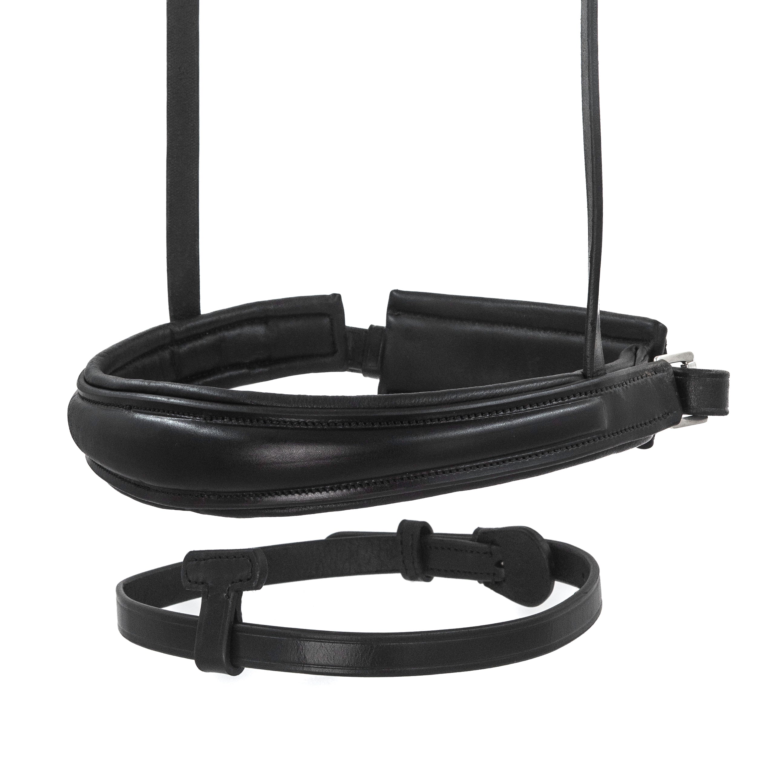 Black English Leather Snaffle Bridle 'Seraphina' - With Removable Flash Noseband