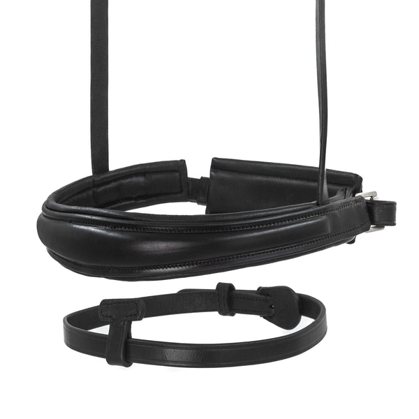 Black English Leather Snaffle Bridle 'Seraphina' - With Removable Flash Noseband