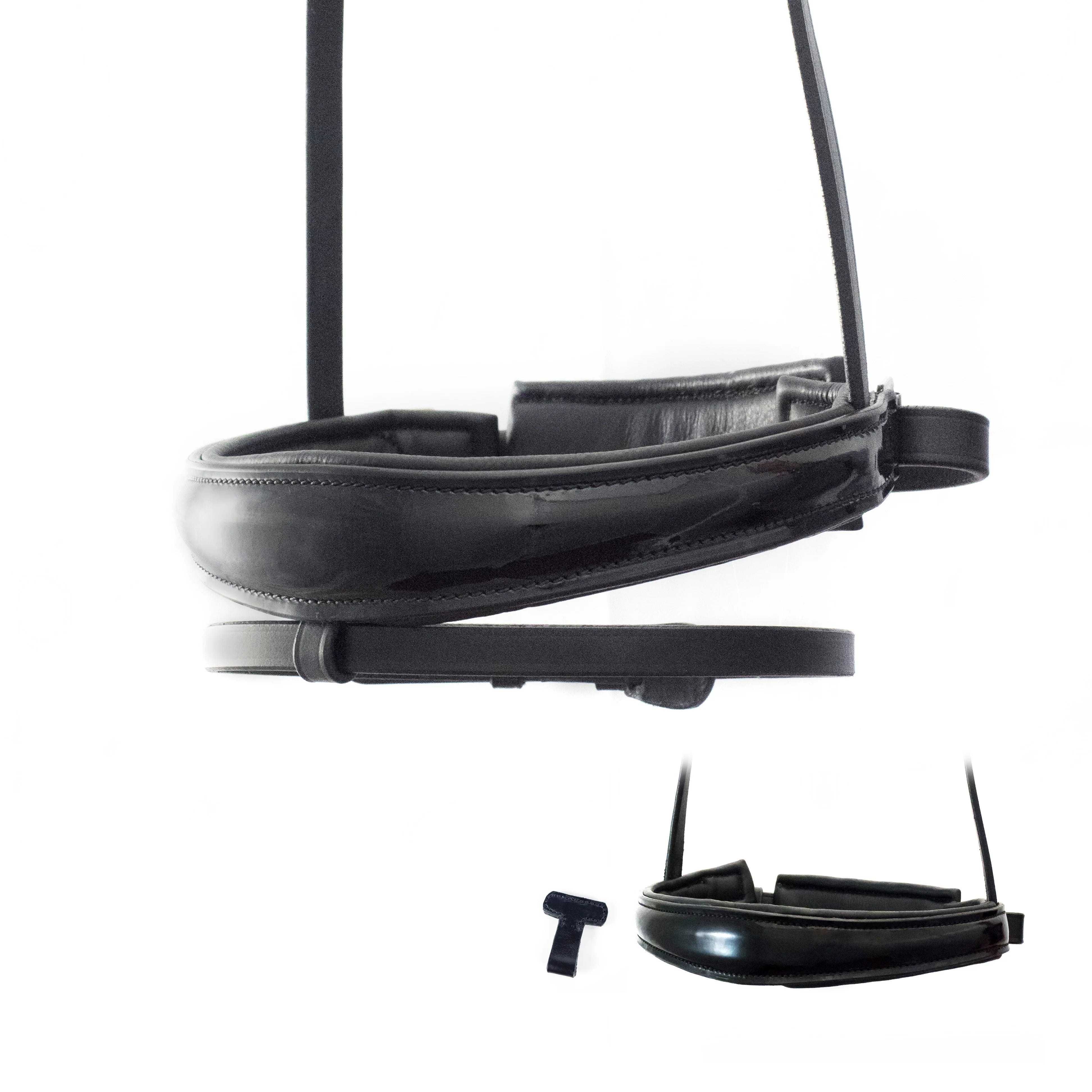 Anatomical Raised Patent Converter Crank - Black Gel Noseband