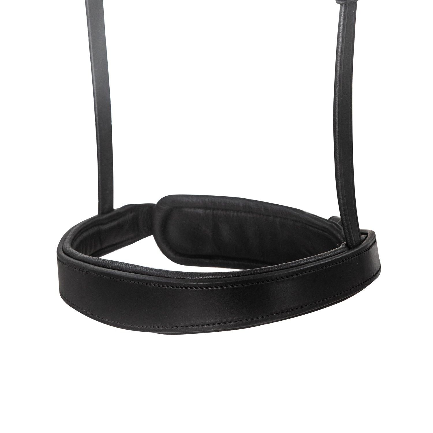 flat English leather noseband with removable flash