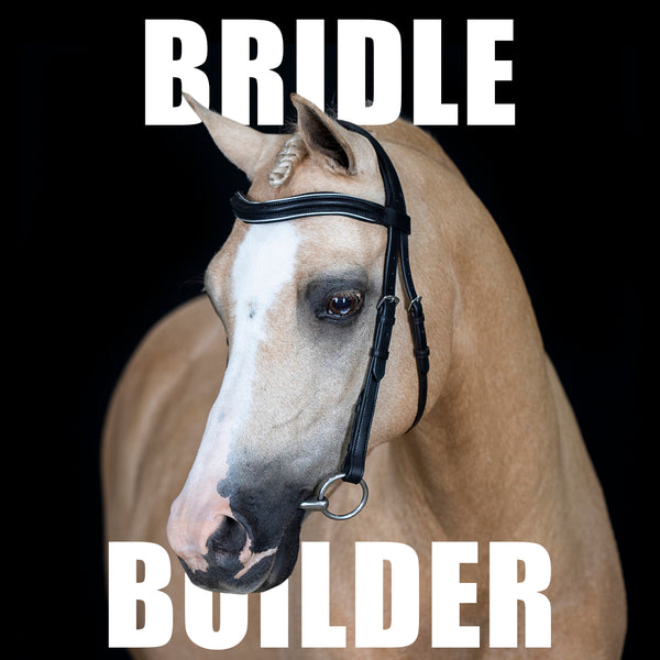 Custom Black Nosebandless Bridle