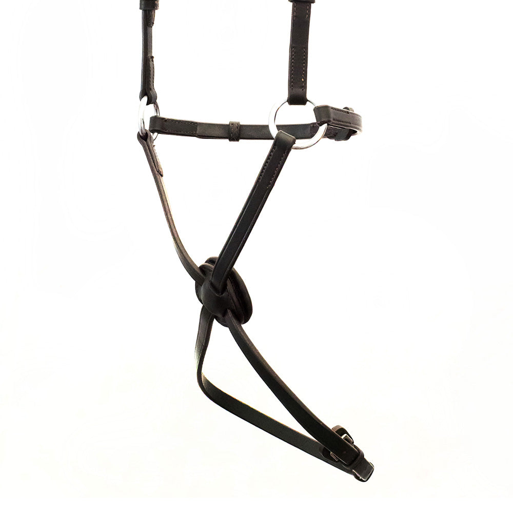 Eventing bridle in havana leather with billet or buckle cheekpieces