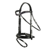 Black English Leather Snaffle Bridle 'Seraphina' - With Removable Flash Noseband