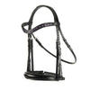 Black English Leather Snaffle Bridle 'Seraphina' - With Removable Flash Noseband