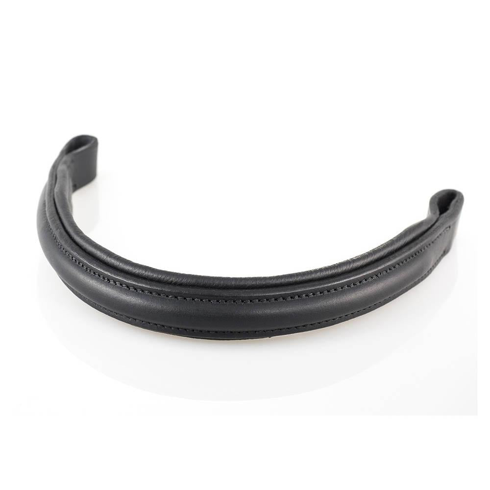 Classic plain raised black snaffle bridle with stainless steel fittings