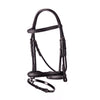 Gel padded black bridle with cavesson noseband and removable flash