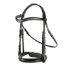 Black Snaffle Bridle 'Silvermere' - with removeable flash noseband