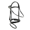 Black Snaffle Bridle 'Silvermere' - with removeable flash noseband