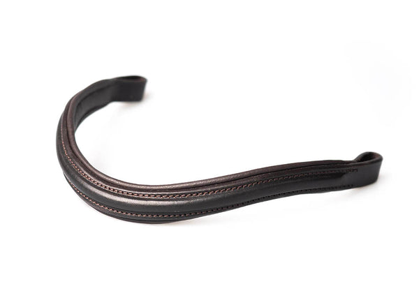 Eventing bridle in havana leather with anatomical crown and figure 8 noseband