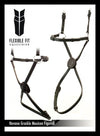 Luxury havana bridle with monocrown and adjustable Mexican noseband