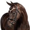 Luxury black bridle with billet or buckle cheekpieces and clear crystal browband